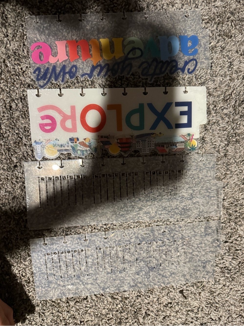 The Happy Planner Multicolor Dashboard tabs and stencils
